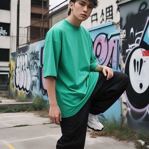 2025 nouveau haute qualité vente chaude hommes hip-hop T-shirts de bonne qualité utilisé ample 100% coton T-shirt pour hommes coupe ample - Product Image 2