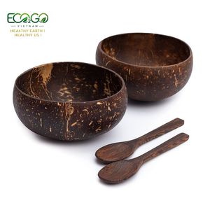 Coconut Shell Bowls Natural Texture Eco-Friendly Salad Rice Serving Bowls Wholesale by Eco2go Vietnam - Product Image 1