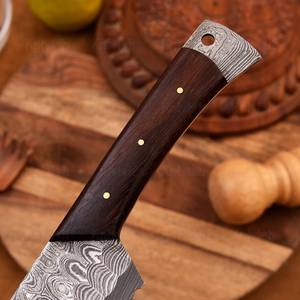 Handmade Best Supplier Cooking Damascus Steel Chef <b>Knife</b> <b>Bread</b> <b>Knife</b> Olive Wood Handle Leather Sheath Serrated Edge Right-Handed - Product Image 4