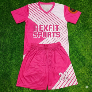 High Quality Men’s Solid Color Football REXFIT SPORTS Jersey Shorts Set <b>Athletic</b> Soccer Uniform Training Sportswear OEM Supplier - Product Image 5