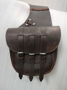 Premium Quality Leather Western Saddle Bag With 3 Strap Tan <b>Pipping</b> For Horse Available At Competitive Price - Product Image 3