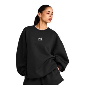 Sudadera de Mujer con Forro Polar, Manga Larga, Cuello Redondo, Cálida, Informal, Holgada, Suave, Ropa de Moda para Otoño e Invierno - Product Image 1