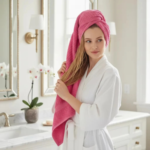 Ensemble de serviettes de bain en coton 100% premium, gris uni, rectangulaires, tissées, douces, absorbantes, séchage rapide, style uni, serviettes personnalisées de marque - Product Image 1