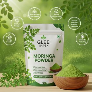 Poudre de feuilles de Moringa Oleifera biologique séchée en vrac 1 kg 100 % pure Superaliment Goût amer Riche en fer, calcium et vitamines Adultes 24 mois - Product Image 2