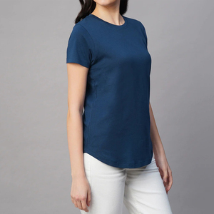 Camisetas de Verano para Mujer al por Mayor con Logotipo Frontal Personalizado, Manga Corta, Dobladillo Redondo, Secado Rápido y Absorción de Humedad, Ropa Casual de Última Tendencia - Product Image 2