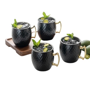 Chope à bière vintage en cuivre noir martelé, faite à la main, grande capacité, design minimaliste, finition antique, poignée, logo personnalisé, emballage - Product Image 1