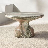 Table basse en marbre blanc brillant, mobilier d'art moderne, table décorative haut de gamme, mobilier de salon sophistiqué, table de luxe