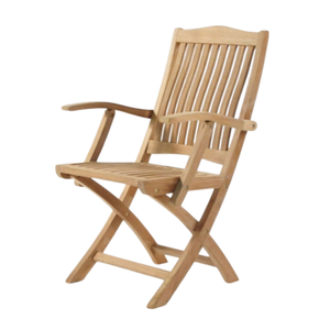 Fauteuil pliant classique en teck avec dossier à lattes et pieds en X, personnalisable OEM et durable - Product Image 3
