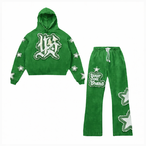 Pantalones Apilados Unisex, Conjuntos Deportivos de Estilo Urbano, Diseño de Marca Personalizado, Estampado con Pedrería, Bordado, Logotipo de Estrella Desgastado, Ogos - Product Image 5