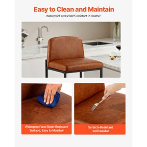 Set di 4 Sgabelli da Bar Moderni da 27 Pollici, Facile Montaggio, in Pelle PU con Gambe in Metallo e Schienale Incluso - Product Image 1