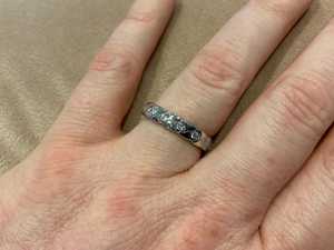 Anillo de eternidad completo con diamantes de moissanita brillantes de corte redondo, plata 925 original, estilo romántico, regalo para novias - Product Image 2