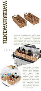 Diseño práctico: Bandejas de almacenamiento de mimbre organizan los artículos en los estantes, bandejas hechas de hierba marina natural tejida. - Product Image 5