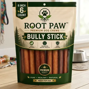 ROOT PAW บูลลี่สติ๊ก ขนมสุนัข ขนาด 6 นิ้ว 6 ชิ้น เนื้อวัวธรรมชาติพรีเมียม แคลอรีต่ำ ปราศจากธัญพืช บรรจุกล่อง สำหรับสุนัข - Product Image 3