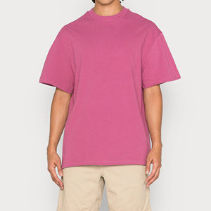 Camiseta Oversize Rosa para Hombre, Ecológica, Cuello Redondo, Algodón Cómodo, Anti-Pilling, Manga Corta, Estilo Formal para Uso Diario - Product Image 1