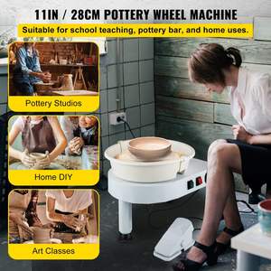 11in Céramique DIY Poterie Roue Machine Équipement Éducatif avec Jambes de Levage et Pédale Kit d'Outils - Product Image 2