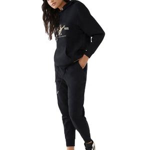 Survêtement décontracté en molleton surdimensionné pour femme, avec logo personnalisé, sweat à capuche à manches longues, poche kangourou, coupe classique - Product Image 1