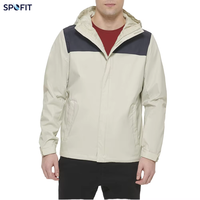 Blouson bomber unisexe réversible à capuche et fermeture éclair, style streetwear, pour l'extérieur, col montant, imperméable, coupe-vent, léger, pour la randonnée et le printemps