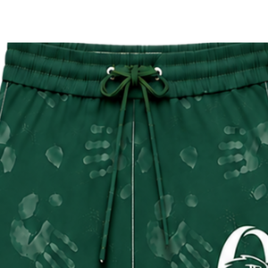 Short de bain vert foncé et blanc, léger, séchage rapide, respirant, avec cordon de serrage à la taille, pour l'entraînement et la performance athlétique - Product Image 4