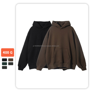 เสื้อมีฮู้ดผ้าฝ้ายเฮฟวี่เวทของผู้ชายเสื้อมีฮู้ดพิมพ์ลายพัฟโอเวอร์ไซส์ยูนิเซ็กซ์ไม่มีเชือกรูดดีไซน์สำหรับผู้ชาย - Product Image 2