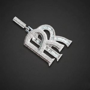 Pendentif Lettre de Luxe en Moissanite, Argent 925, Taille Brillant, Sertissage à Griffes, Unisexe, Style Hip Hop, Forme Animale, Plaqué Rhodium, Breloque Quotidienne - Product Image 4