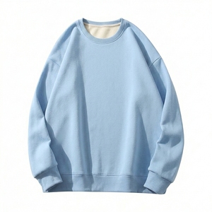เสื้อสเวตเชิ้ตผู้ชายคอกลมทรงโอเวอร์ไซส์ สีพื้น ผ้าถัก ทรงปกติ สวมใส่สบายๆ สำหรับฤดูใบไม้ร่วง ผลิตจากผ้าฝ้าย 100% แขนยาว - Product Image 5