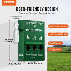 Porta-sacchetti per cani con chiusura a chiave con sacchetti per 600 Dog Waste Station distributore di rifiuti per animali domestici - Product Image 2
