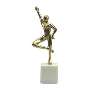 36cm H X 8cm W X 12cm L Golden <b>Figurative</b> Sculpture Dancer Aluminium Base Modern Artistic Handmade Eco-Friendly Tabletop Decor - Product Image 1