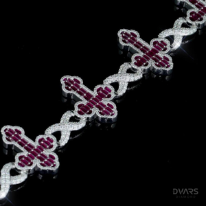 Pulseras Infinito de Lujo con Moissanita VVS y Halo de Rubí, Chapadas en Rodio, Plata de Ley 925, Estilo Hip Hop Personalizado, Dvars - Product Image 2