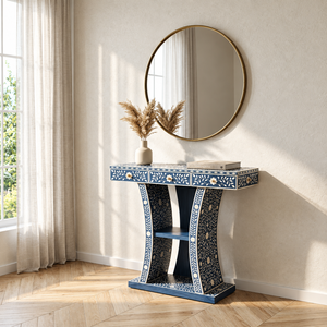 Mesa Consola Hecha a Mano con Incrustaciones de Hueso, Muebles Modernos para Dormitorio Indio, Muebles para Sala de Estar a Precio de Mayoreo - Product Image 1