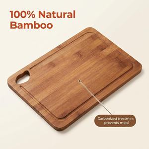 Planche à découper rectangulaire en bambou, 1,5 cm d'épaisseur, antibactérienne, anti-odeur, écologique, passe au lave-vaisselle, facile à nettoyer, durable, pour la cuisine - Product Image 3