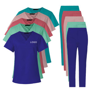 Professional Purple for Woven Medical <b>Scrubs</b> <b>Set</b> with Needle Detection Unisex <b>Scrub</b> Suits for Hospital Use - Product Image 1