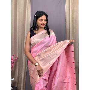 Saree de seda Kanchivram Pethani con diseño de loro Zari y borde Muniya - Product Image 1