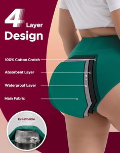 Culottes menstruelles réutilisables taille haute pour femmes, anti-fuites, en Spandex/Coton, respirantes, séchage rapide, écologiques, confortables, avec nœud - Product Image 3