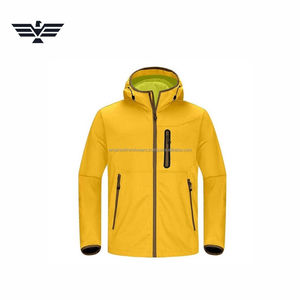 Chaqueta con Capucha de Softshell Personalizada para Hombre |   Chaqueta Impermeable y Cortavientos para Senderismo y Deportes al Aire Libre, 220g, % Poliéster |   Amarillo - Product Image 4