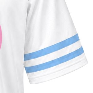 เสื้อเจอร์ซีย์กีฬาคอวีปักลายตราสัญลักษณ์ไวท์แจ็คแอนด์จิล แขนสั้น ลายทางสีฟ้าอ่อน เสื้อทีมกีฬา - Product Image 3