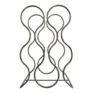 Black Metal Wine Rack Bottle Holder <b>Freestanding</b> Modern Geometric Design For Kitchen Pantry Storage Stand Home <b>Bar</b> Accessory - Product Image 5