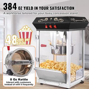 Macchina per Popcorn da Banco 850W, Pentola da 8 Oz in Vetro Temperato, Nuova Condizione, 48 Tazze/Lotto per Popper di Mais Crudo - Product Image 3
