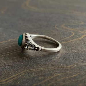 Wholesale Vintage 925 Sterling Silver <b>Turquoise</b> <b>Ring</b> Marquise Cut Gemstone Boho Retro Oxidized Silver Jewelry For Women - Product Image 4