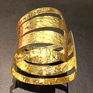 Brazalete ajustable de latón hecho a mano, joyería elegante para mujer para ocasiones diarias y especiales - Product Image 1