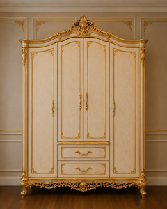 Rococo-Inspired Heavy Carved Teak Wood <b>Bed</b> <b>Set</b> European Style King Size <b>Bed</b> with Matching Dresser and Wardrobe Buy Tufted <b>Beds</b> - Product Image 5