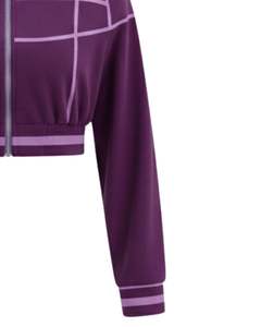 Veste polaire courte zippée violette personnalisée pour femme, sweat-shirt court décontracté à manches longues, streetwear, vêtements de sport, fournisseur OEM - Product Image 6
