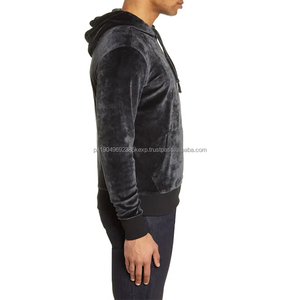 Factory Custom Made Comfortable <b>Velour</b> <b>Hoodies</b> men streetwear Pullover <b>hoodies</b> manufacture - Product Image 4