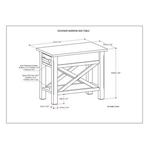 Tavolino stretto grigio Kitchener Farmhouse, elegante comodino - Product Image 6