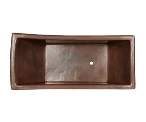 Bañera Ovalada Ecológica de Metal Hecha a Mano con Estilo Rústico de Latón y Marco de Aluminio para Hoteles - Product Image 4