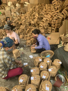 Vietnam traditionnel rotin marron maison panier poignée Rectangle rotin naturel matériel Vintage pour l'organisation de stockage à domicile - Product Image 4