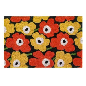 พรมเช็ดเท้าฟอกขาวลายดอกไม้เสื่อประตูทางเข้าสำหรับในร่มกลางแจ้งของตกแต่งบ้านขายส่งทำในอินเดีย - Product Image 1