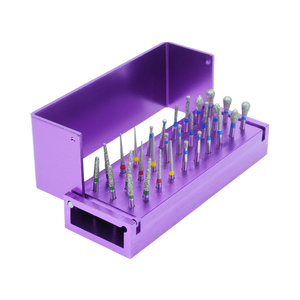 Équipement de laboratoire dentaire manuel certifié CE Classe I, bloc de désinfection en aluminium pour fraises et diamants, support de fraises 126Burs haute vitesse - Product Image 1