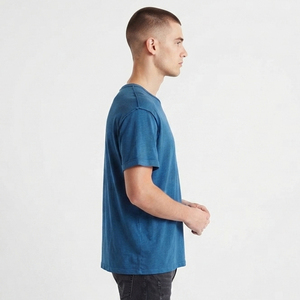T-shirt en coton à col en V et manches courtes pour homme, style décontracté, coupe ample, jersey tricoté, style streetwear - Product Image 3