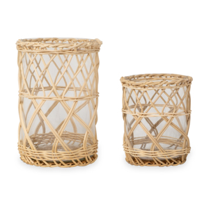 Couvre-gobelets en rotin naturel, nouveau design, porte-gobelet tressé à la main, manchon en bois pour tasse en verre - Product Image 4