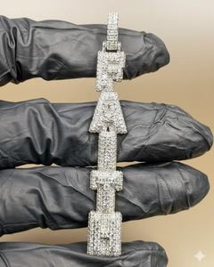 Colgante de Letra Personalizado Iced Out de Plata de Ley 925 con Moissanita VVS, Estilo Hip Hop, Colgante Vertical Iced Out, Dijes - Product Image 4